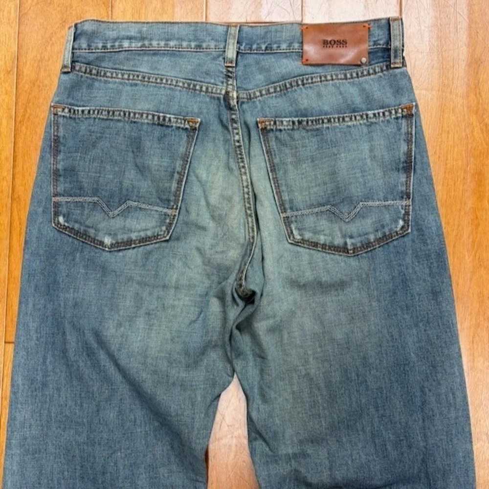 Boss Hugo Boss Selvedge Denim Jeans Comfort Fit Faded Mens Size 33 Designer